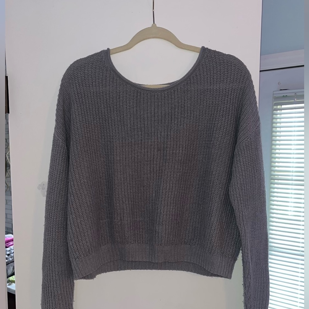 Grey Cropped Sweater